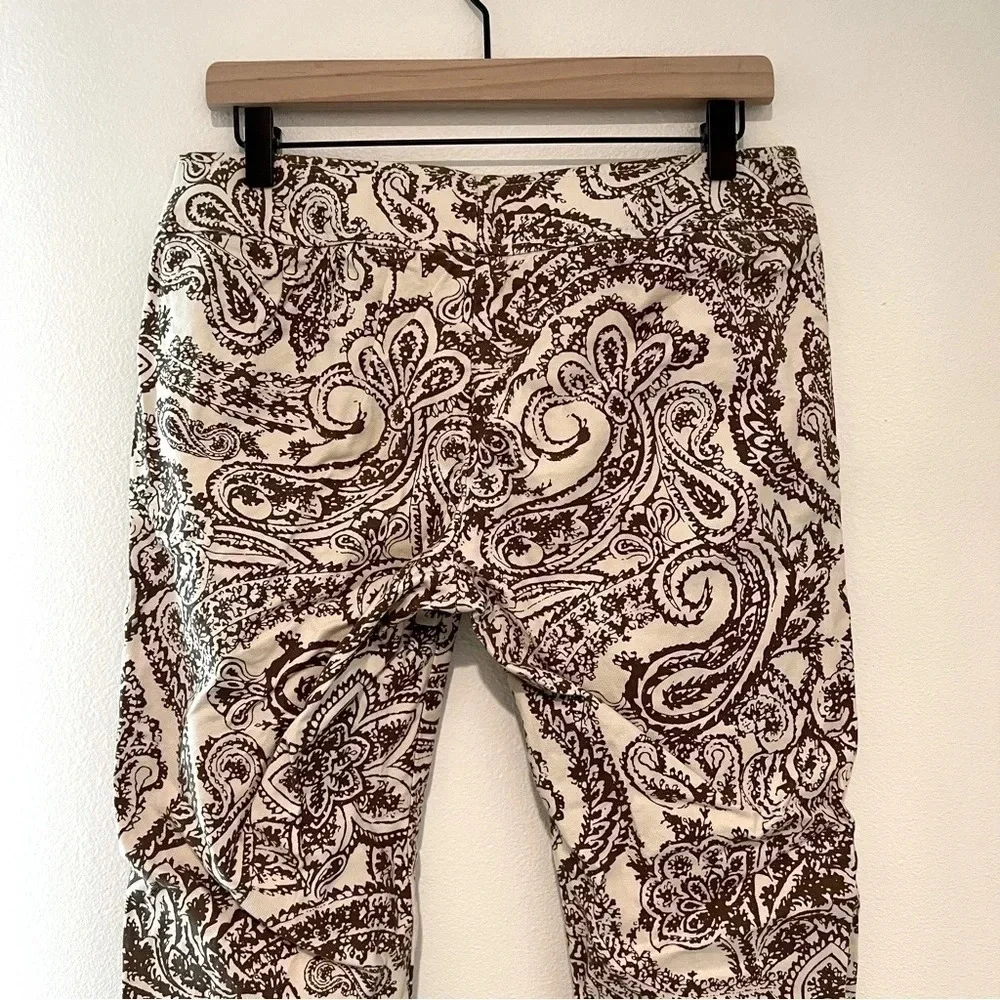 Gap Stretch Brown and Cream Cropped Pants